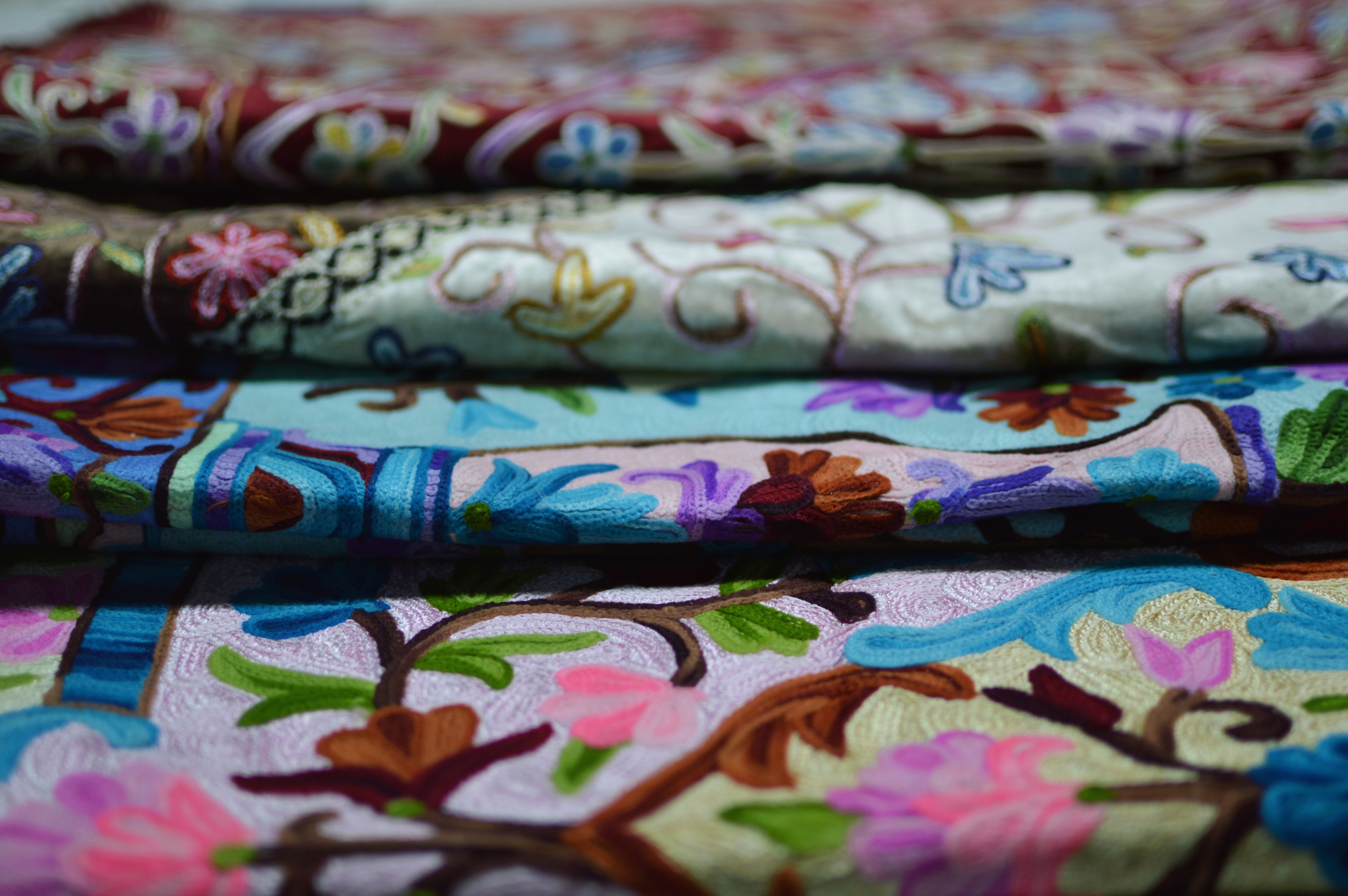 Kashmiri embroidered prayer rug collection