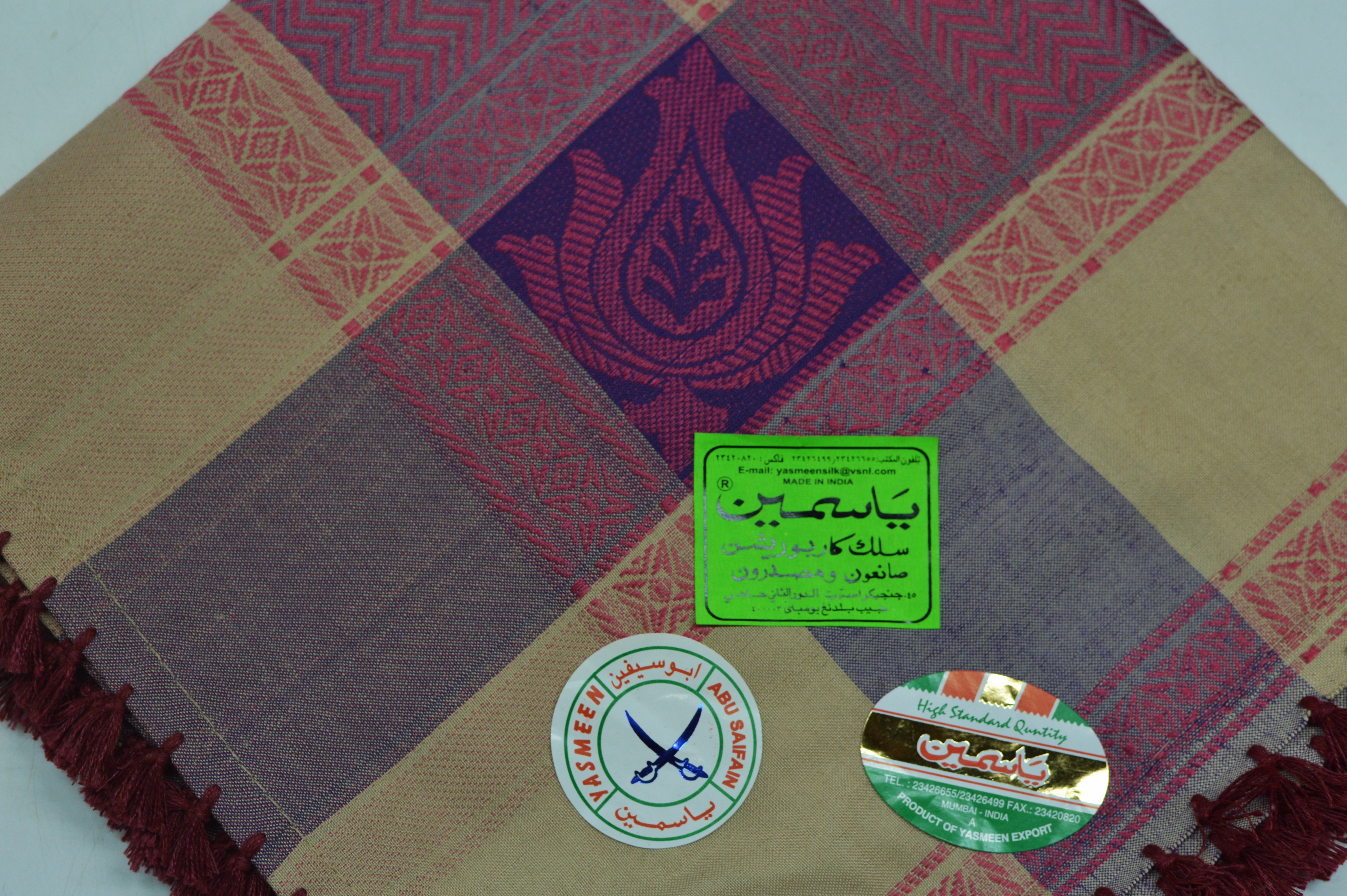 Traditional ghutra with brand labels
